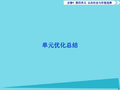 优化方案2018高考政治总复习第四单元单元优化总结课件(必修4)