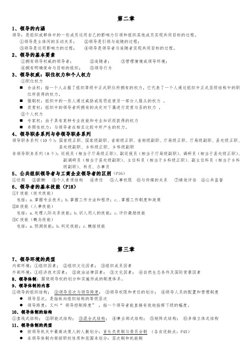 领导科学与决策期末考试内容整理