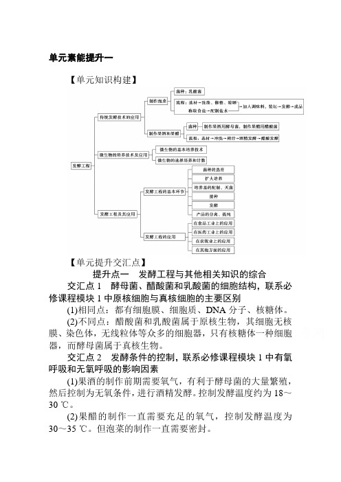 (新教材)高中生物人教版选择性必修第三册学案：第1章 发酵工程 单元素能提升(含解析)