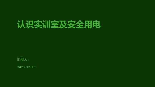 认识实训室及安全用电