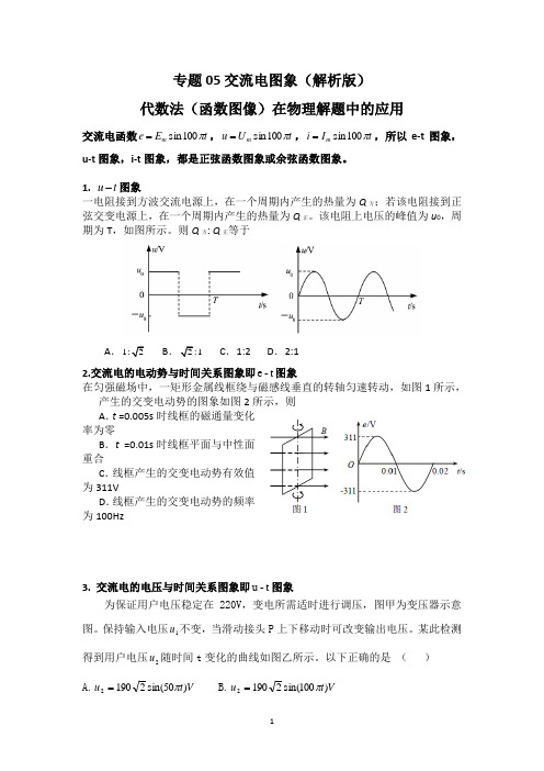 交流电图象-代数法(函数图像)在物理解题中的应用(原卷版)