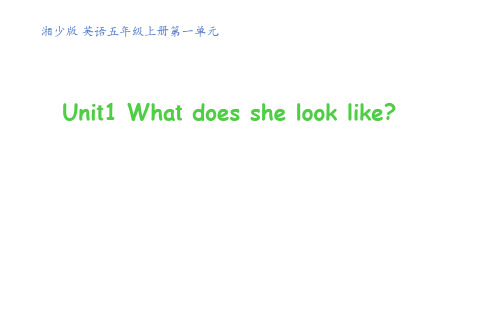 湘少版(三起)英语五年级上册Unit 1 What does she look like 课件