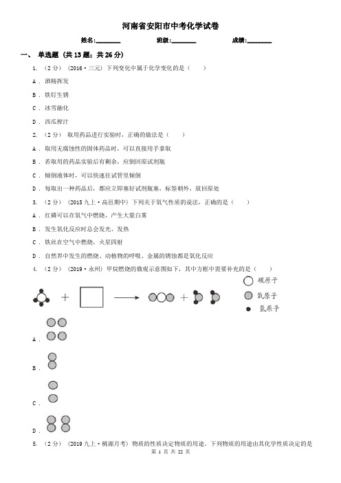 河南省安阳市中考化学试卷