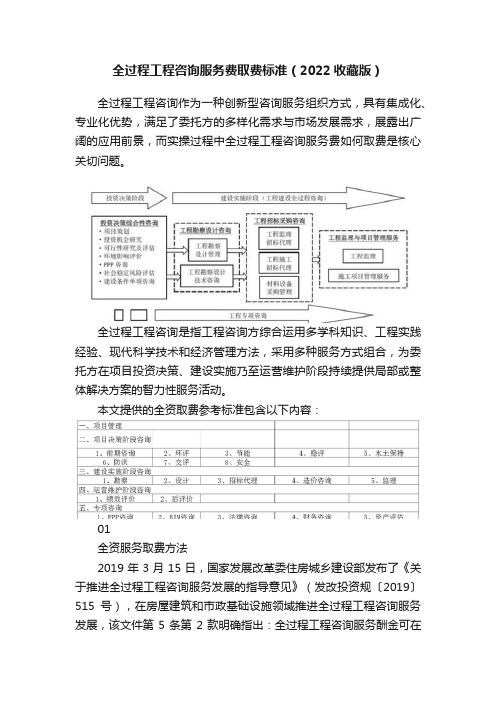 全过程工程咨询服务费取费标准（2022收藏版）