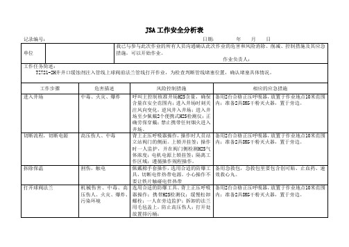 JSA工作安全分析