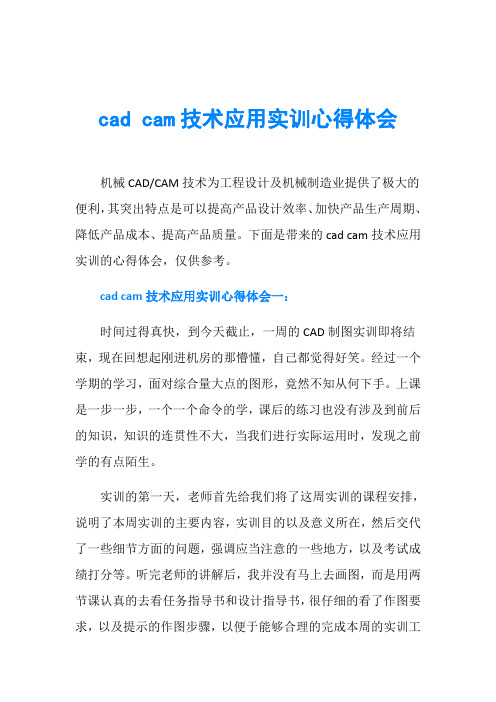 cad cam技术应用实训心得体会