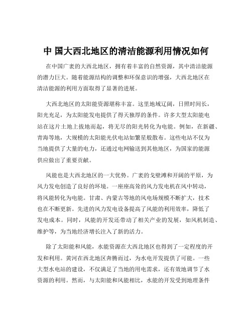 中 国大西北地区的清洁能源利用情况如何