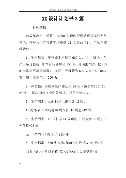 XX设计计划书3篇