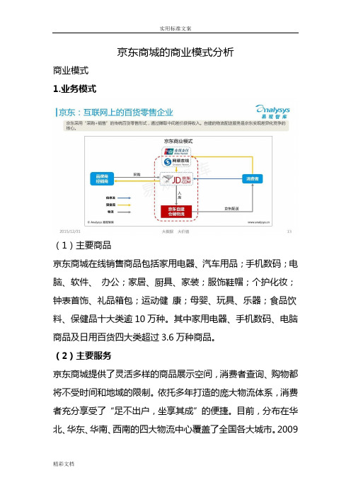 京东得商业模式分析报告地报告材料图文