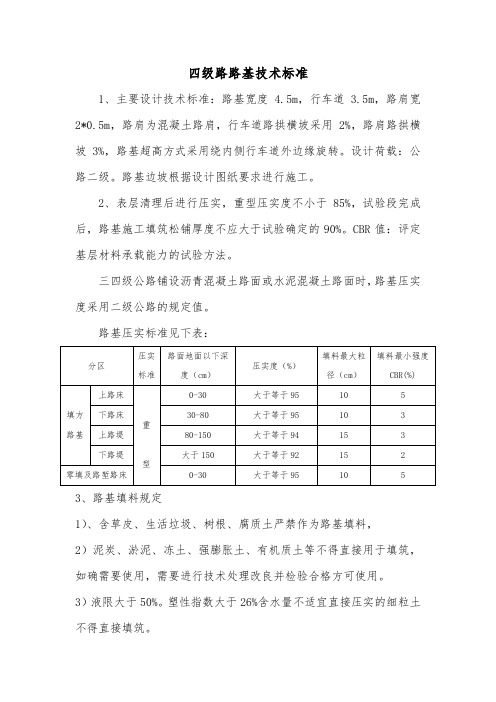 公路施工技术指标