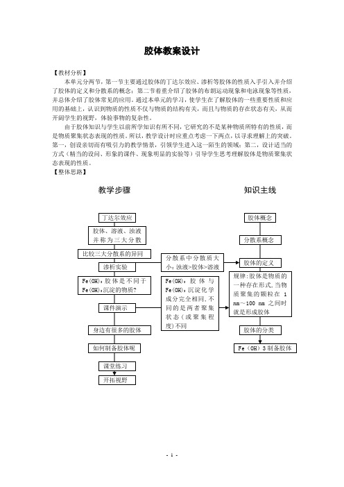 胶体 教案