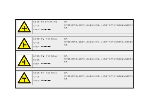 交通警示标志名称