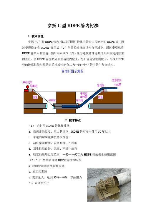 穿插U型HDPE管内衬法