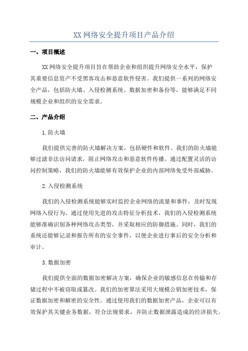 XX网络安全提升项目产品介绍