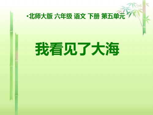 北师大版语文第十二册《我看见了大海》ppt省名师优质课赛课获奖课件市赛课一等奖课件