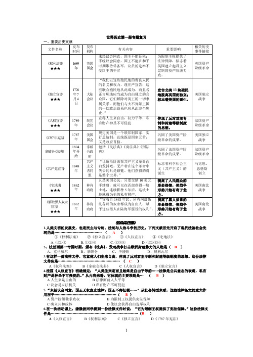 【VIP专享】世界历史第一册复习题