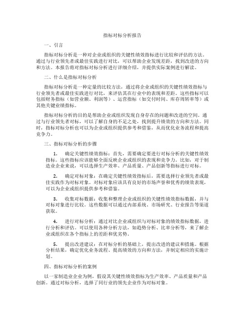 指标对标分析报告