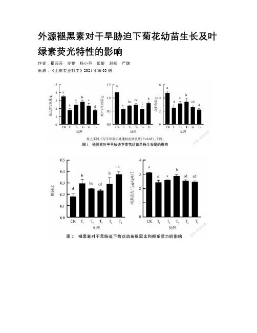 外源褪黑素对干旱胁迫下菊花幼苗生长及叶绿素荧光特性的影响