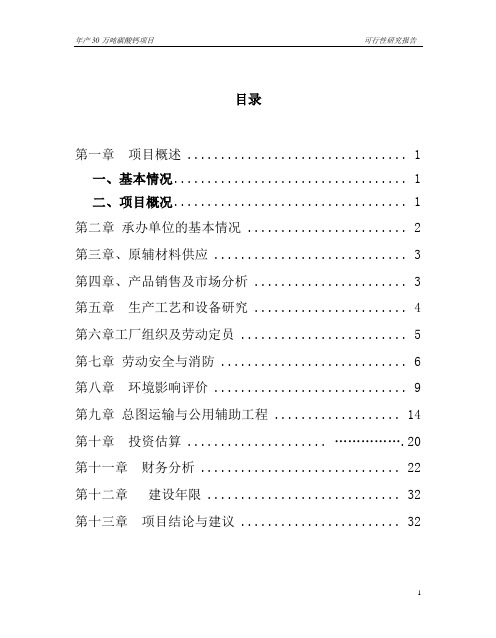 年产30万吨碳酸钙粉建设项目可行性研究报告