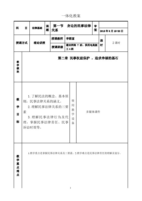 第二章-民事权益保护 追求幸福的基石-第一节身边的民事法律关系20180918-20