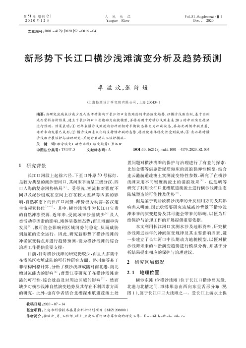 新形势下长江口横沙浅滩演变分析及趋势预测