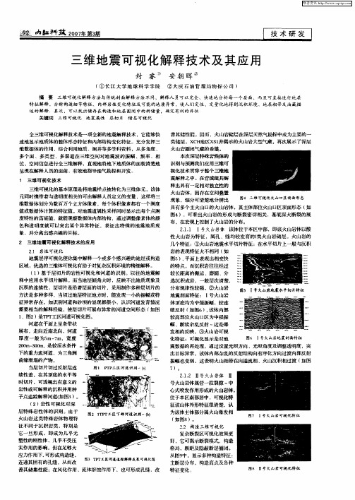 三维地震可视化解释技术及其应用