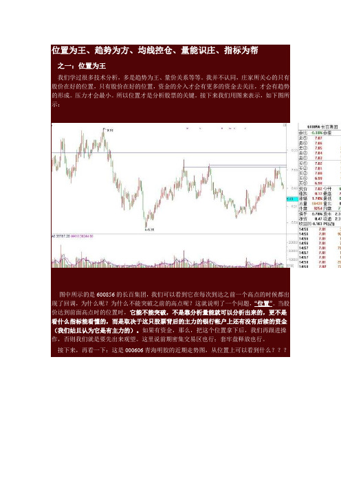 位置为王、趋势为方、均线控仓、量能识庄、指标为帮讲解