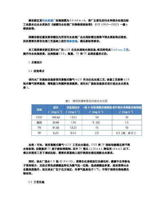 BioDopp工艺应用于污水厂提标改造工程实例探讨