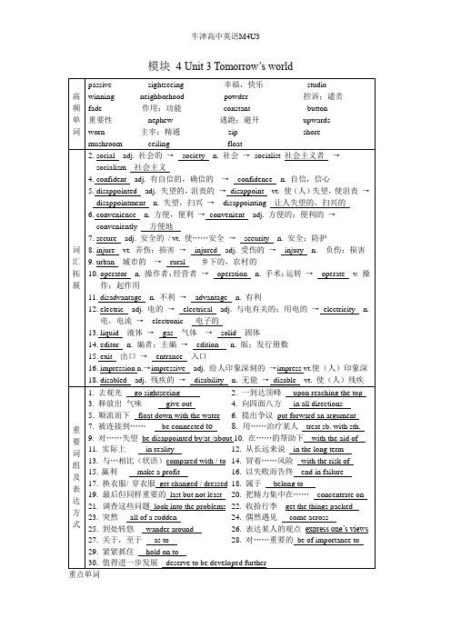 牛津高中英语M4U3