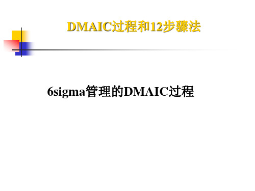 精选6sigma管理的DMAIC过程ppt24页gbt