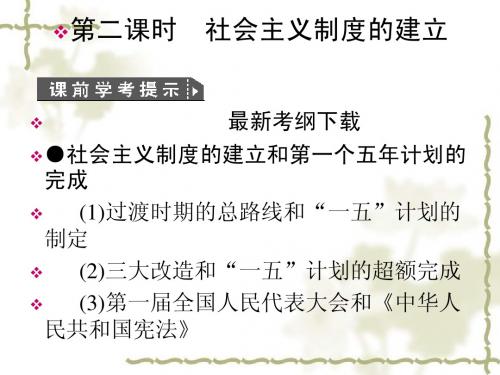 高三历史考点专题复习课件14第二课时 社会主义制度的建立