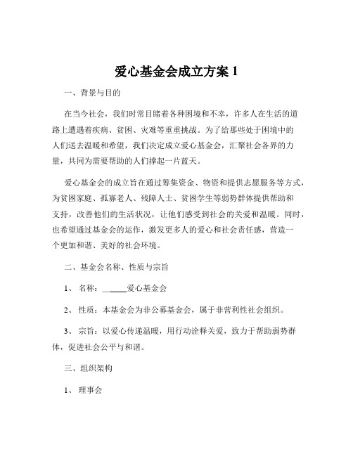 爱心基金会成立方案1