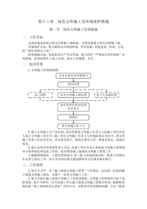 绿色文明施工与环境保护专项管理措施