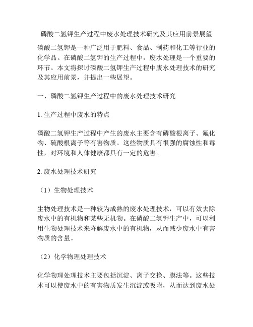 磷酸二氢钾生产过程中废水处理技术研究及其应用前景展望