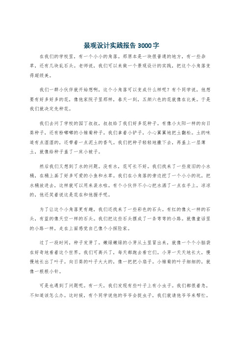 景观设计实践报告3000字