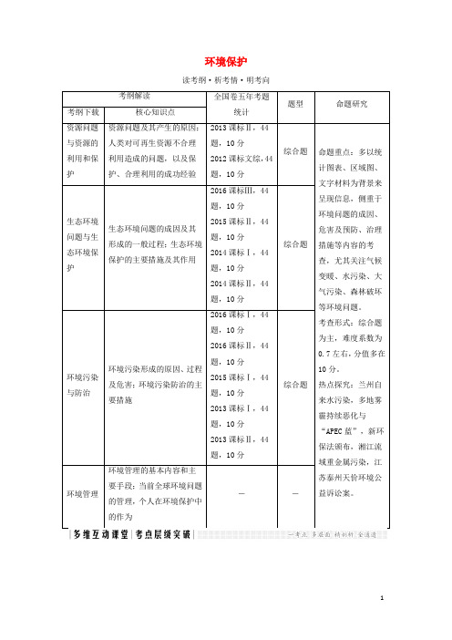 2018版高考地理大一轮复习环境保护新人教版选修6