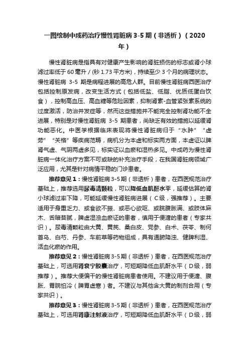 一图绘制中成药治疗慢性肾脏病3-5期（非透析）（2020年）