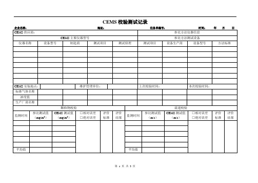 CEMS校验测试记录