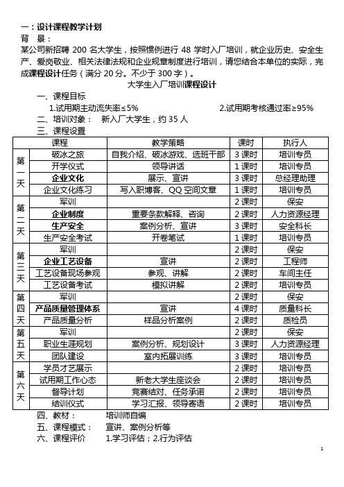 高级企业培训师之课程设计、教学大纲和课程体系的编写(4页)