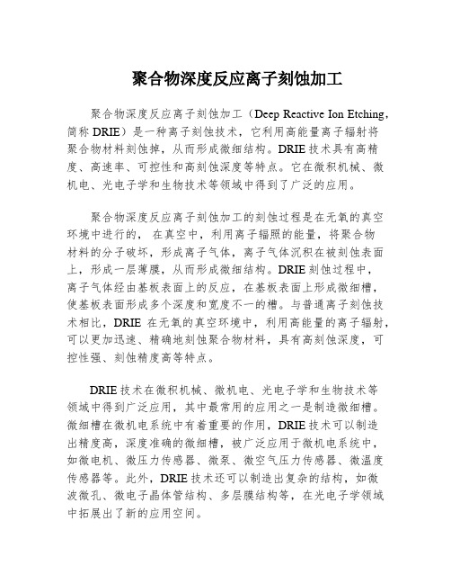 聚合物深度反应离子刻蚀加工