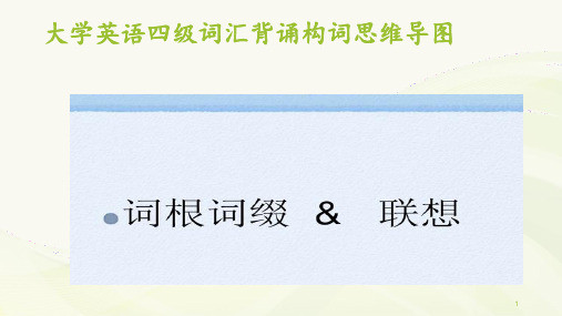 大学英语四级词汇背诵构词思维导图 ppt课件