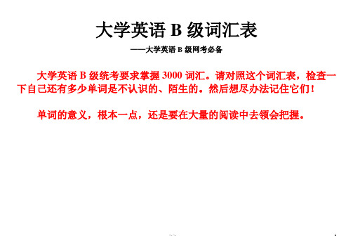 大学英语B级词汇表