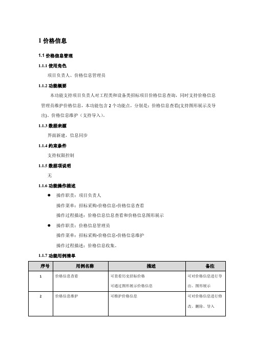 价格信息操作手册