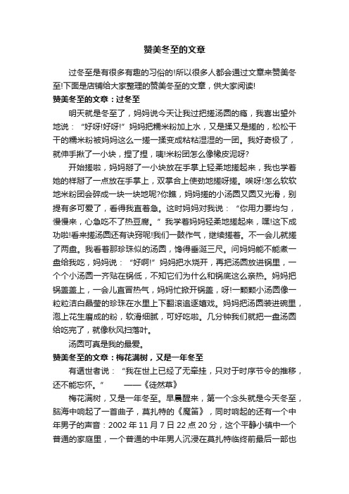 赞美冬至的文章