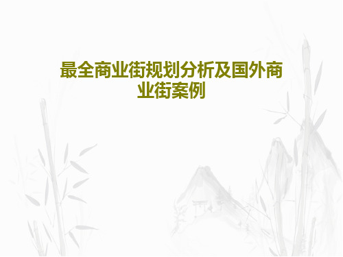 最全商业街规划分析及国外商业街案例PPT文档112页