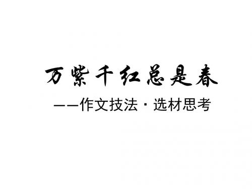 万紫千红总是春——作文技巧·选材 共19页PPT资料