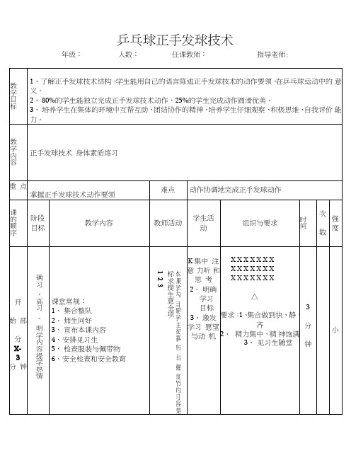 乒乓球正手发球教案.doc