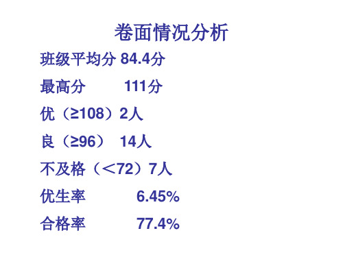 卷面情况分析