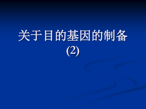 关于目的基因的制备 (2)课件