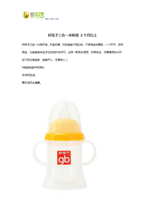 好孩子三合一水杯组 2个月以上